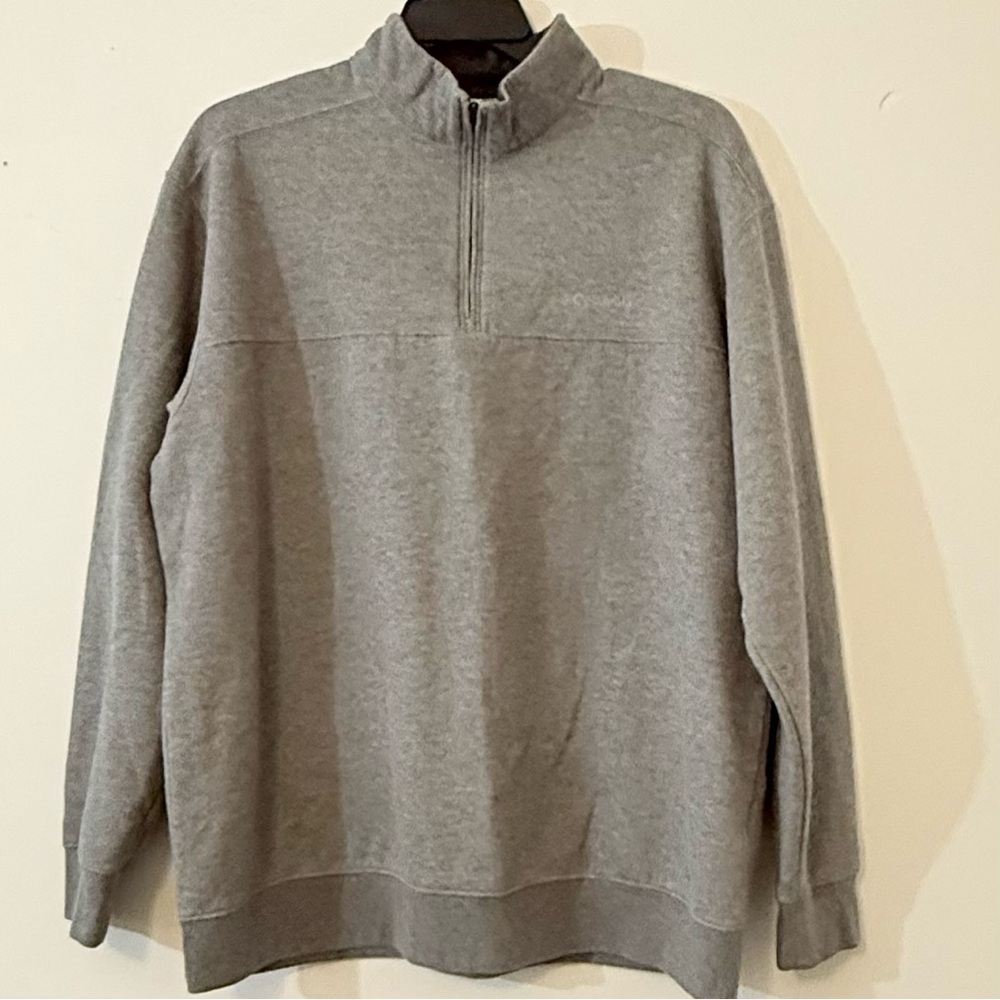 Columbia Gray Fleece Lined 1/4 Zip Pullover Sweatshirt - Men’s Size XXL